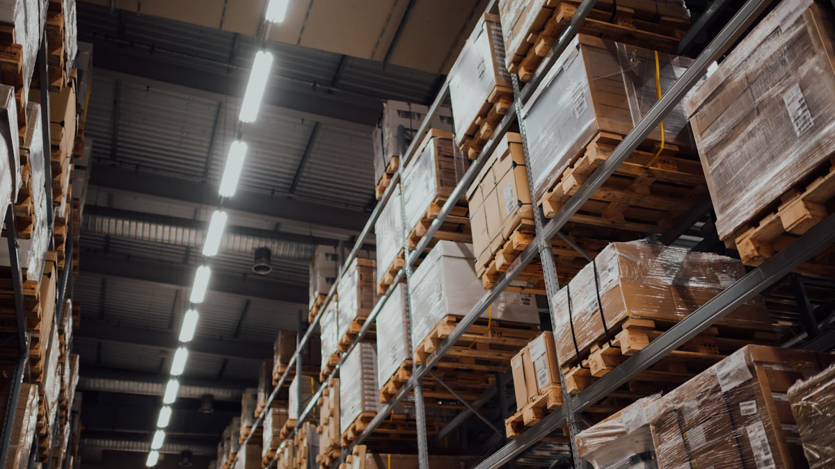 Warehouse inventory illustrating the asset-backed lending targeted by Tether and Fasanara’s StableFund