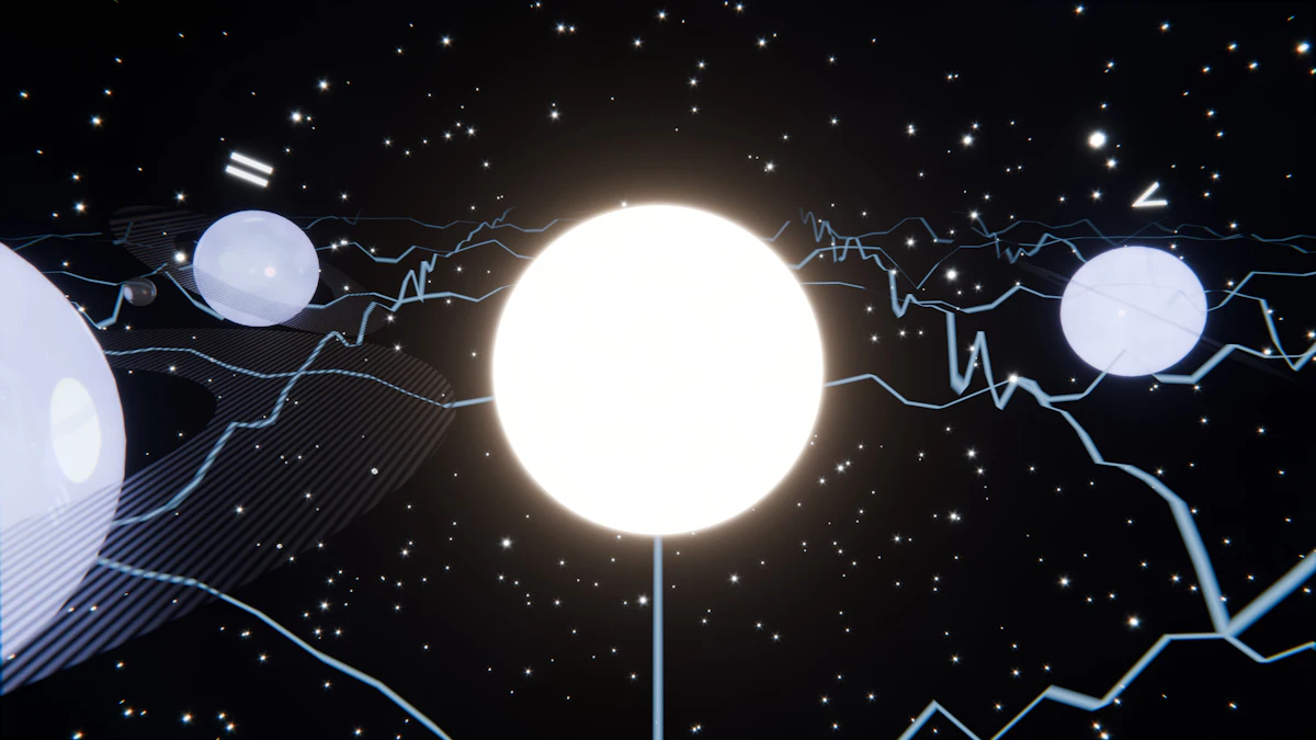 Abstract blue network of stars illustrating VeChain's Interstellar protocol upgrade